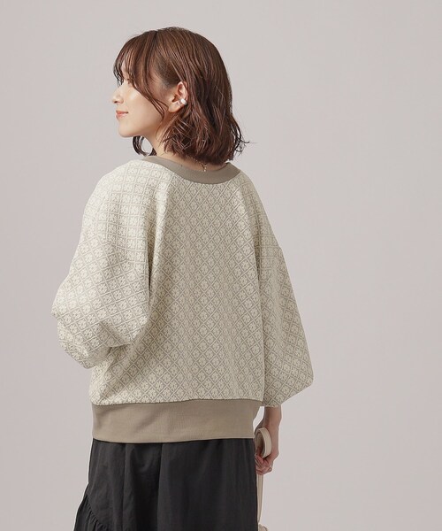 Cutie Blonde（キューティーブロンド）の「◆【前後2WAY】花柄ジャカードカーディガン（カーディガン/ボレロ・レディース・ピンク系9/ネイビー系5/グレー系4・04/03/02）」の13枚目の写真