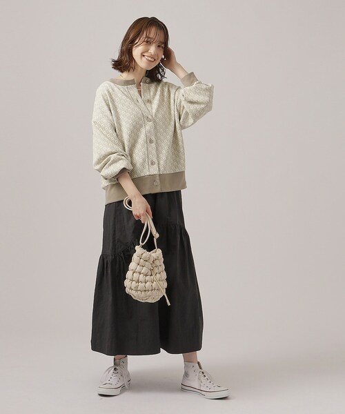 Cutie Blonde（キューティーブロンド）の「◆【前後2WAY】花柄ジャカードカーディガン（カーディガン/ボレロ・レディース・ピンク系9/ネイビー系5/グレー系4・04/03/02）」の17枚目の写真