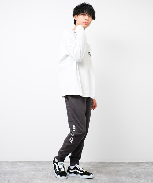 RAT EFFECT(ラットエフェクト)の「【裏毛】切替ロゴスウェットパンツ(スウェットパンツ・キッズ・ブラック/チャコールグレー/杢グレー・120/130/140/150/160/170)」の11枚目の写真