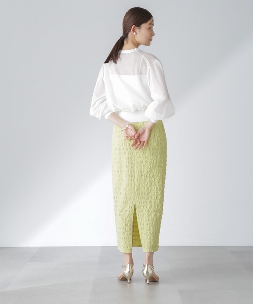 【美品】 シトラスノーツ シャーリングタイトスカート くすみピンク きれいめ M 美品】 シトラスノーツ シャーリングタイトスカート くすみ