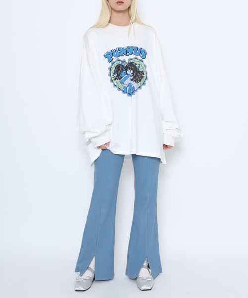 PUNYUS(プニュズ)の「GirlsプリントビッグロンT(Tシャツ/カットソー・レディース・ホワイト・3/4)」の4枚目の写真