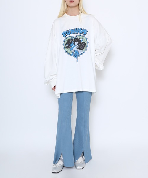 PUNYUS(プニュズ)の「GirlsプリントビッグロンT(Tシャツ/カットソー・レディース・ホワイト・3/4)」の5枚目の写真