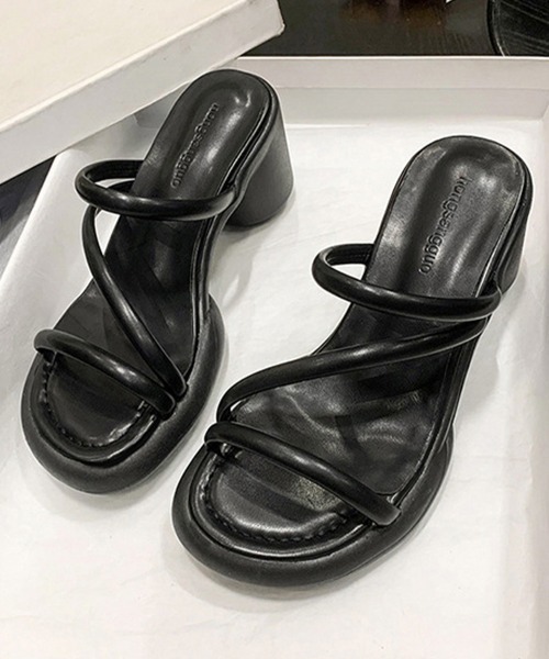 Miniministore(ミニミニストア)の「ミュールサンダル ヒールサンダル 韓国夏(サンダル・レディース・ブラック/キャメル/クリーム/アイボリー・24.5cm/22.5cm/23.0cm/23.5cm/24.0cm/25.0cm)」の10枚目の写真