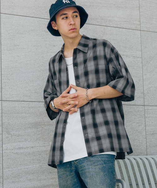 RAGEBLUE（レイジブルー）の「OMBRE CHECK BIG SHIRTS / オンブレ