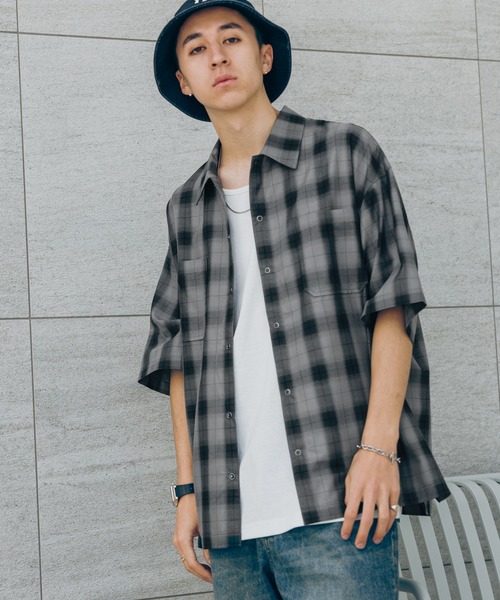 RAGEBLUE(レイジブルー)の「OMBRE CHECK BIG SHIRTS / オンブレチェック/ルーズシャツ(シャツ/ブラウス・メンズ・グリーン/ブラック/イエロー/ブルー・MEDIUM/LARGE)」の20枚目の写真