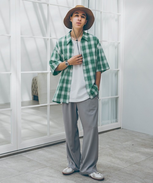 RAGEBLUE(レイジブルー)の「OMBRE CHECK BIG SHIRTS / オンブレチェック/ルーズシャツ(シャツ/ブラウス・メンズ・グリーン/ブラック/イエロー/ブルー・MEDIUM/LARGE)」の12枚目の写真