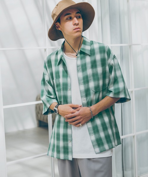RAGEBLUE（レイジブルー）の「OMBRE CHECK BIG SHIRTS / オンブレ