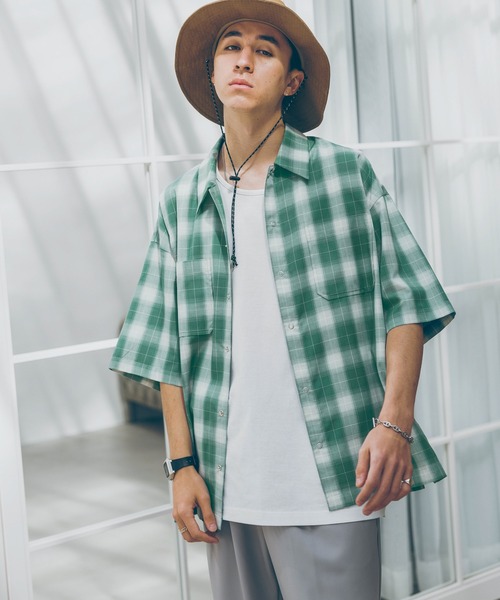 RAGEBLUE（レイジブルー）の「OMBRE CHECK BIG SHIRTS / オンブレ