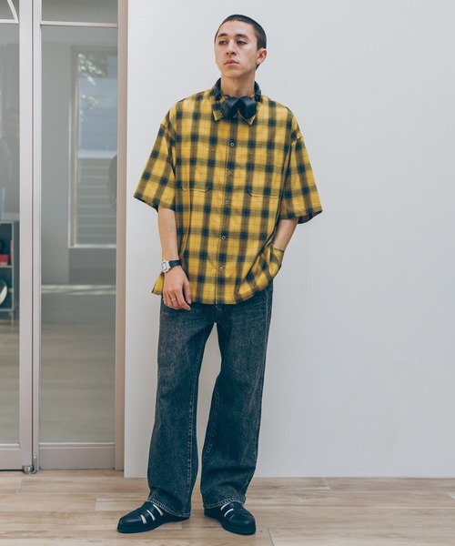 RAGEBLUE（レイジブルー）の「OMBRE CHECK BIG SHIRTS / オンブレ