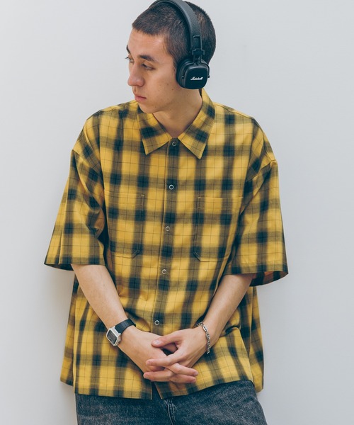 RAGEBLUE(レイジブルー)の「OMBRE CHECK BIG SHIRTS / オンブレチェック/ルーズシャツ(シャツ/ブラウス・メンズ・グリーン/ブラック/イエロー/ブルー・MEDIUM/LARGE)」の8枚目の写真