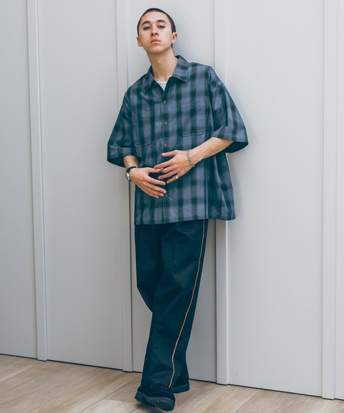 RAGEBLUE(レイジブルー)の「OMBRE CHECK BIG SHIRTS / オンブレチェック/ルーズシャツ(シャツ/ブラウス・メンズ・グリーン/ブラック/イエロー/ブルー・MEDIUM/LARGE)」の9枚目の写真