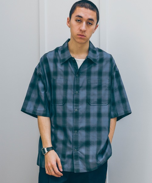 RAGEBLUE（レイジブルー）の「OMBRE CHECK BIG SHIRTS / オンブレ