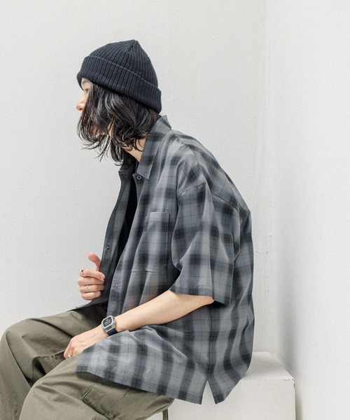 セール】OMBRE CHECK BIG SHIRTS / オンブレチェック/ルーズ