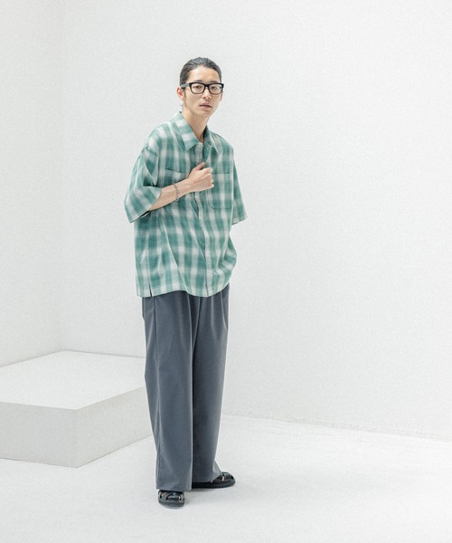 RAGEBLUE(レイジブルー)の「OMBRE CHECK BIG SHIRTS / オンブレチェック/ルーズシャツ(シャツ/ブラウス・メンズ・グリーン/ブラック/イエロー/ブルー・MEDIUM/LARGE)」の22枚目の写真
