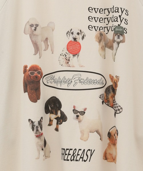 Candy Stripper(キャンディストリッパー)の「HAPPY FRIENDS OVER SIZE RAGLAN トップス(Tシャツ/カットソー・レディース・ライトベージュ/グリーン/ブラック・2)」の22枚目の写真