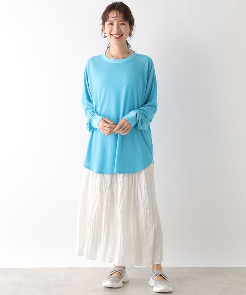 LEPSIM（レプシィム）の「シアーワッフルチュニック　108070（Tシャツ/カットソー・レディース・オフホワイト/ライトピンク/ブラック/イエロー/ブルー・FREE）」の20枚目の写真