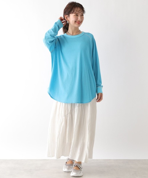 LEPSIM（レプシィム）の「シアーワッフルチュニック　108070（Tシャツ/カットソー・レディース・オフホワイト/ライトピンク/ブラック/イエロー/ブルー・FREE）」の19枚目の写真