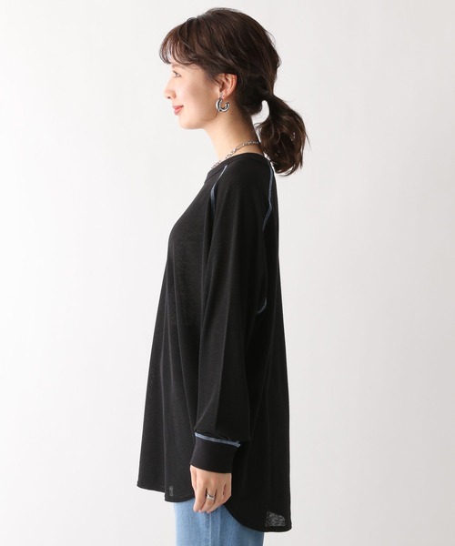 LEPSIM（レプシィム）の「シアーワッフルチュニック　108070（Tシャツ/カットソー・レディース・オフホワイト/ライトピンク/ブラック/イエロー/ブルー・FREE）」の16枚目の写真