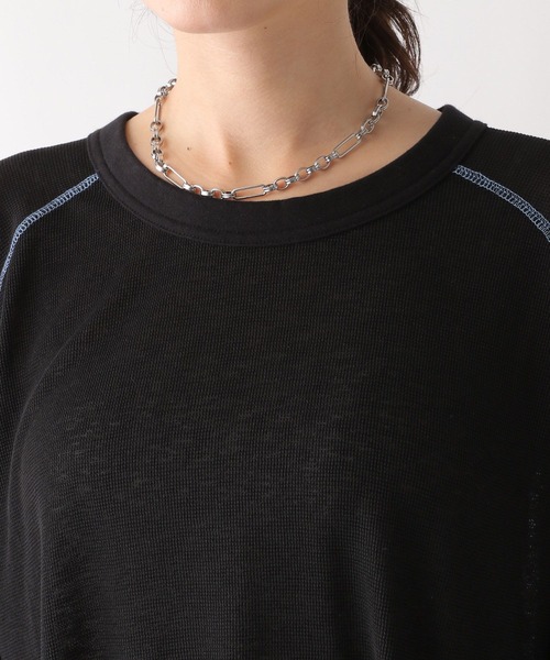 LEPSIM（レプシィム）の「シアーワッフルチュニック　108070（Tシャツ/カットソー・レディース・オフホワイト/ライトピンク/ブラック/イエロー/ブルー・FREE）」の14枚目の写真