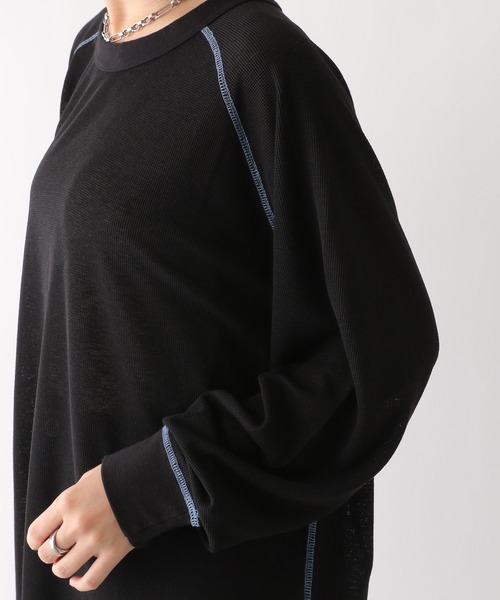 LEPSIM（レプシィム）の「シアーワッフルチュニック　108070（Tシャツ/カットソー・レディース・オフホワイト/ライトピンク/ブラック/イエロー/ブルー・FREE）」の13枚目の写真