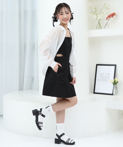 PINKHUNT（ピンクハント）の「PINKHUNT サイドスリットジャンパースカート 9339K（ワンピース・キッズ・ブラック/ブルー・150cm/160cm/120cm/130cm/140cm）」の6枚目の写真