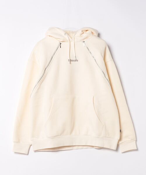 S'more(スモア)の「2WAY hooded sweatshirt (AW)(パーカー・レディース・ブラウン/ホワイト・SMALL/LARGE/MEDIUM)」の1枚目の写真
