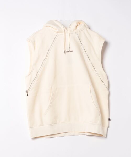 S'more(スモア)の「2WAY hooded sweatshirt (AW)(パーカー・レディース・ブラウン/ホワイト・SMALL/LARGE/MEDIUM)」の4枚目の写真