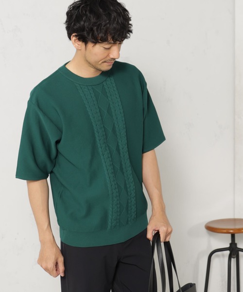 FOUND GOOD(ファウンドグッド)の「ポリガラニットソーTシャツ(ニット/セーター・メンズ・ネイビー/ベージュ/グリーン系4・S/XL/M/L)」の8枚目の写真