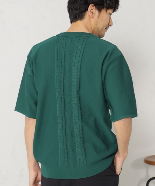 FOUND GOOD(ファウンドグッド)の「ポリガラニットソーTシャツ(ニット/セーター・メンズ・ネイビー/ベージュ/グリーン系4・S/XL/M/L)」の9枚目の写真
