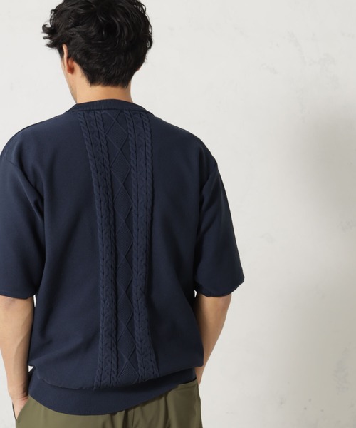 FOUND GOOD(ファウンドグッド)の「ポリガラニットソーTシャツ(ニット/セーター・メンズ・ネイビー/ベージュ/グリーン系4・S/XL/M/L)」の13枚目の写真