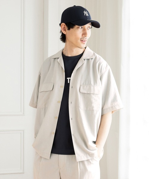 GLOBAL WORK（グローバルワーク）の「爽快DRYタッチシャツ/986842（シャツ/ブラウス・メンズ・ネイビー/アイボリー/ネイビー系7/ブラック/グリーン/スミクロ・MEDIUM/LARGE/X-LARGE/SMALL）」の2枚目の写真