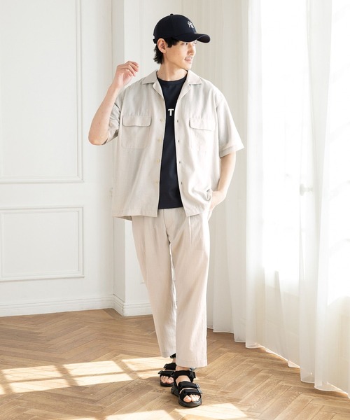 GLOBAL WORK（グローバルワーク）の「爽快DRYタッチシャツ/986842（シャツ/ブラウス・メンズ・ネイビー/アイボリー/ネイビー系7/ブラック/グリーン/スミクロ・MEDIUM/LARGE/X-LARGE/SMALL）」の12枚目の写真