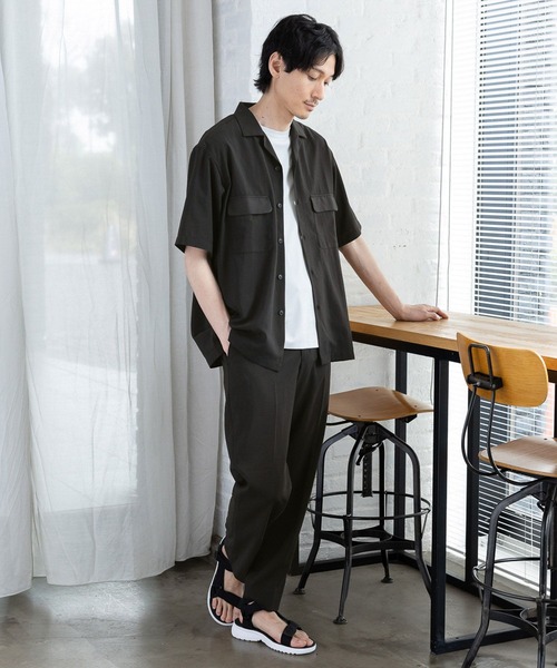 GLOBAL WORK（グローバルワーク）の「爽快DRYタッチシャツ/986842（シャツ/ブラウス・メンズ・ネイビー/アイボリー/ネイビー系7/ブラック/グリーン/スミクロ・MEDIUM/LARGE/X-LARGE/SMALL）」の15枚目の写真