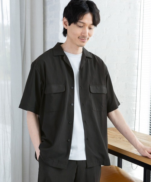 GLOBAL WORK（グローバルワーク）の「爽快DRYタッチシャツ/986842（シャツ/ブラウス・メンズ・ネイビー/アイボリー/ネイビー系7/ブラック/グリーン/スミクロ・MEDIUM/LARGE/X-LARGE/SMALL）」の17枚目の写真