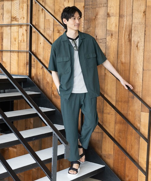 GLOBAL WORK（グローバルワーク）の「爽快DRYタッチシャツ/986842（シャツ/ブラウス・メンズ・ネイビー/アイボリー/ネイビー系7/ブラック/グリーン/スミクロ・MEDIUM/LARGE/X-LARGE/SMALL）」の20枚目の写真