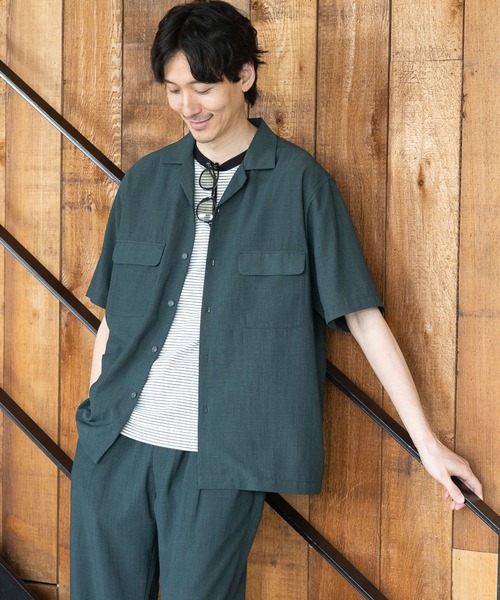 GLOBAL WORK（グローバルワーク）の「爽快DRYタッチシャツ/986842（シャツ/ブラウス・メンズ・ネイビー/アイボリー/ネイビー系7/ブラック/グリーン/スミクロ・MEDIUM/LARGE/X-LARGE/SMALL）」の21枚目の写真