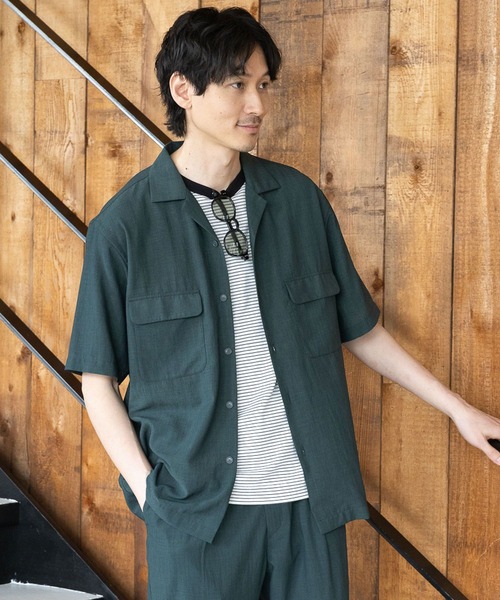 GLOBAL WORK（グローバルワーク）の「爽快DRYタッチシャツ/986842（シャツ/ブラウス・メンズ・ネイビー/アイボリー/ネイビー系7/ブラック/グリーン/スミクロ・MEDIUM/LARGE/X-LARGE/SMALL）」の22枚目の写真