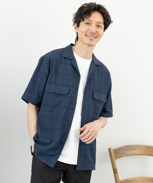 GLOBAL WORK（グローバルワーク）の「爽快DRYタッチシャツ/986842（シャツ/ブラウス・メンズ・ネイビー/アイボリー/ネイビー系7/ブラック/グリーン/スミクロ・MEDIUM/LARGE/X-LARGE/SMALL）」の10枚目の写真