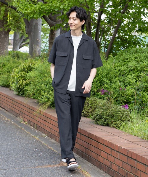 GLOBAL WORK（グローバルワーク）の「爽快DRYタッチシャツ/986842（シャツ/ブラウス・メンズ・ネイビー/アイボリー/ネイビー系7/ブラック/グリーン/スミクロ・MEDIUM/LARGE/X-LARGE/SMALL）」の7枚目の写真