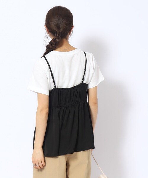 DRESKIP（ドレスキップ）の「◆【2点セット】ギャザーキャミソール＋Tシャツ（その他トップス・レディース・ブラック/カーキ/キャメル・02/04/03）」の6枚目の写真