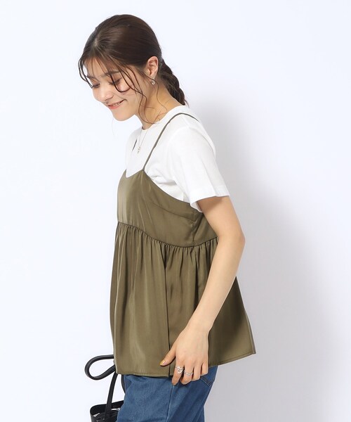 DRESKIP（ドレスキップ）の「◆【2点セット】ギャザーキャミソール＋Tシャツ（その他トップス・レディース・ブラック/カーキ/キャメル・02/04/03）」の13枚目の写真