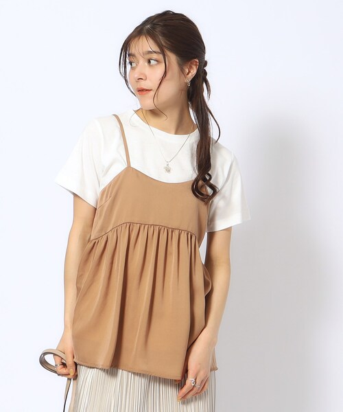DRESKIP（ドレスキップ）の「◆【2点セット】ギャザーキャミソール＋Tシャツ（その他トップス・レディース・ブラック/カーキ/キャメル・02/04/03）」の18枚目の写真
