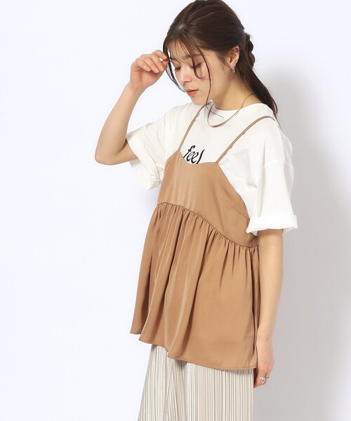 DRESKIP（ドレスキップ）の「◆【2点セット】ギャザーキャミソール＋Tシャツ（その他トップス・レディース・ブラック/カーキ/キャメル・02/04/03）」の20枚目の写真