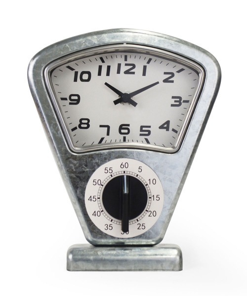 entre square（アントレスクエアー）の「bcl/パーキングメータークロック with タイマー 置時計 アナログ キッチン（置時計・レディース・シルバー/レッド/ホワイト・ONE SIZE）」の4枚目の写真