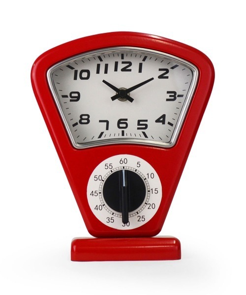 entre square（アントレスクエアー）の「bcl/パーキングメータークロック with タイマー 置時計 アナログ キッチン（置時計・レディース・シルバー/レッド/ホワイト・ONE SIZE）」の9枚目の写真