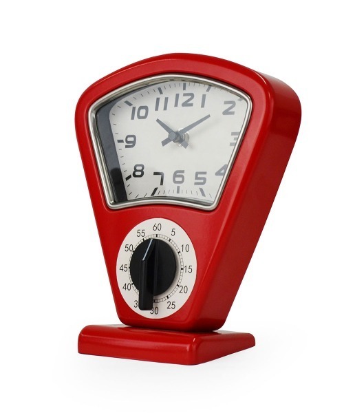 entre square（アントレスクエアー）の「bcl/パーキングメータークロック with タイマー 置時計 アナログ キッチン（置時計・レディース・シルバー/レッド/ホワイト・ONE SIZE）」の10枚目の写真