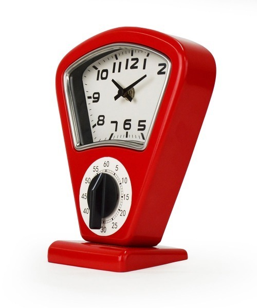 entre square（アントレスクエアー）の「bcl/パーキングメータークロック with タイマー 置時計 アナログ キッチン（置時計・レディース・シルバー/レッド/ホワイト・ONE SIZE）」の11枚目の写真