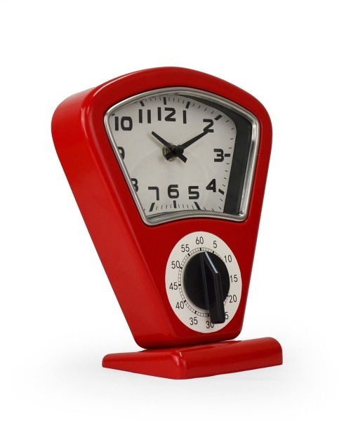 entre square（アントレスクエアー）の「bcl/パーキングメータークロック with タイマー 置時計 アナログ キッチン（置時計・レディース・シルバー/レッド/ホワイト・ONE SIZE）」の14枚目の写真