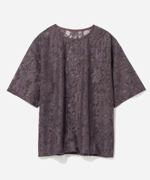 HARE(ハレ)の「フラワーガラレースプルオーバーSS(HARE)(Tシャツ/カットソー・メンズ・グレー/ブラック/パープル・FREE)」の3枚目の写真