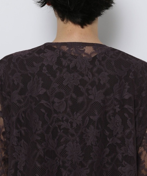 HARE(ハレ)の「フラワーガラレースプルオーバーSS(HARE)(Tシャツ/カットソー・メンズ・グレー/ブラック/パープル・FREE)」の16枚目の写真